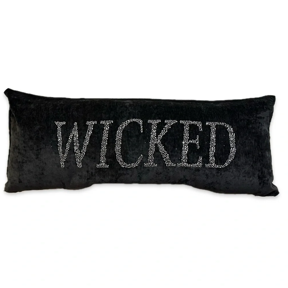 Black 'Wicked' Holiday Pillow